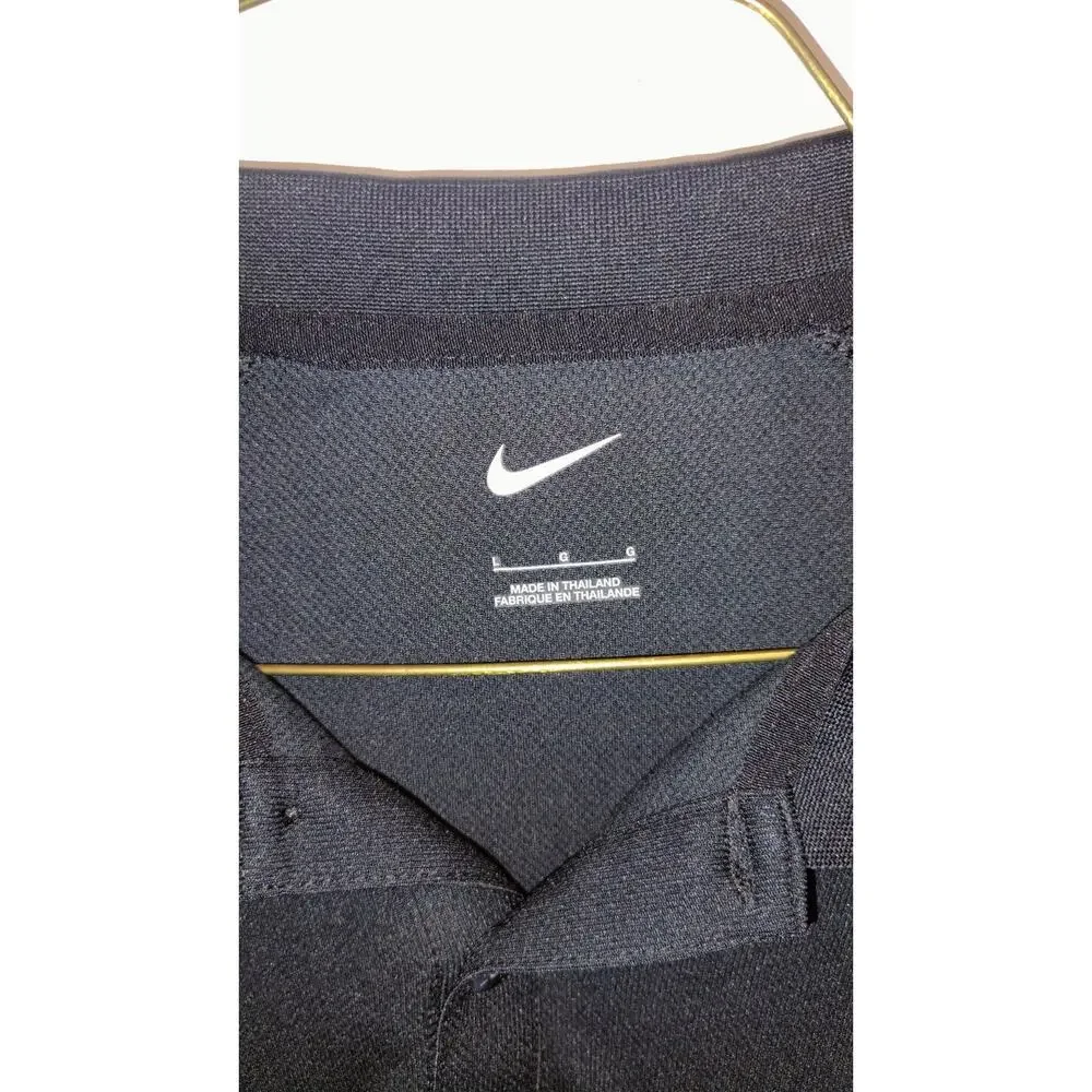 Michigan State Nike Polo Golf Shirt Men's Size L Dri-Fit Black Fast Shipping!